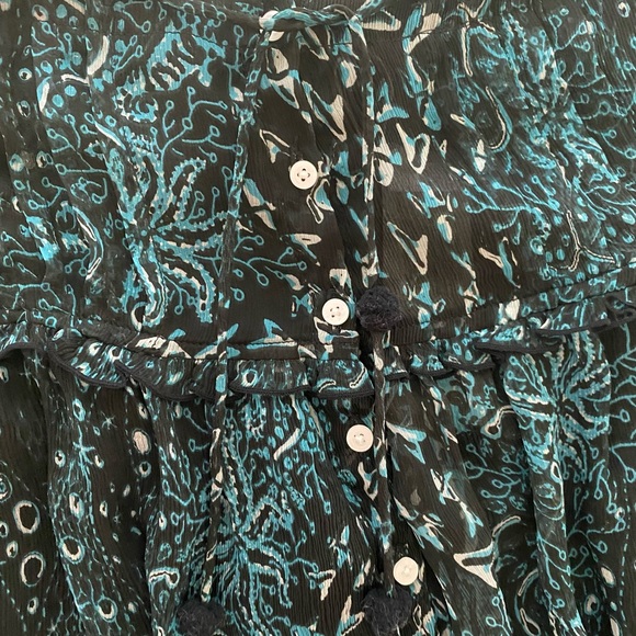 Poupette St Barth Aqua Vertical Silk Maxi Skirt - Picture 7 of 14